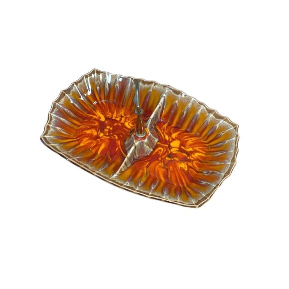 Vintage MCM California Original Divided Serving Dish Tray Platter Candy Nuts - Picture 1 of 3